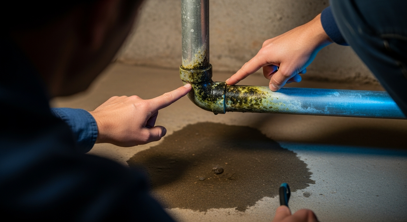 Granite City's Older Homes: Spring Plumbing Leaks and Hidden Mold Risks from Galvanized Pipes — human element image