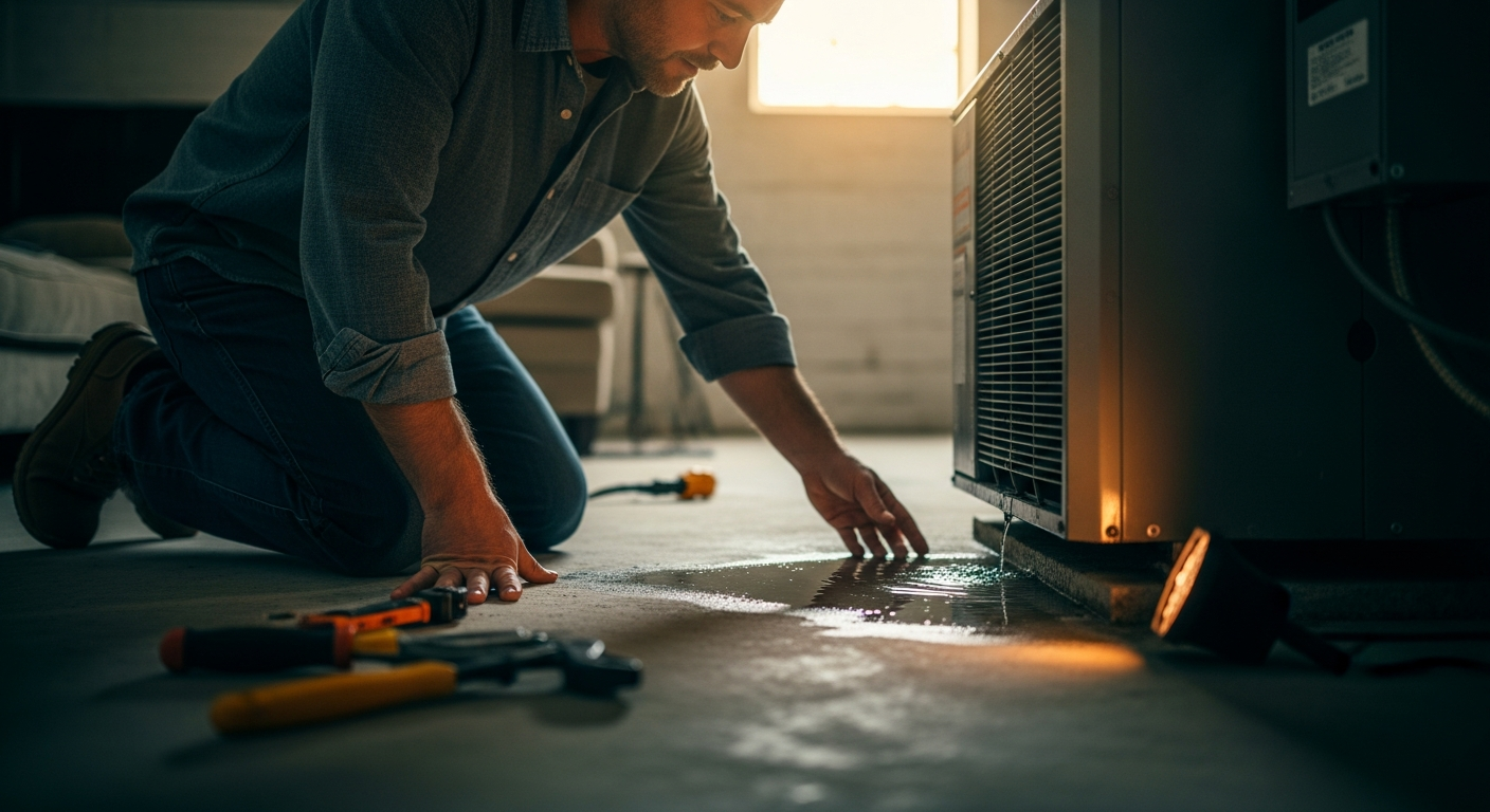 Wood River, IL Homes: Hidden Water Damage Risks from Clogged AC Condensate Drains This Late Spring — human element image